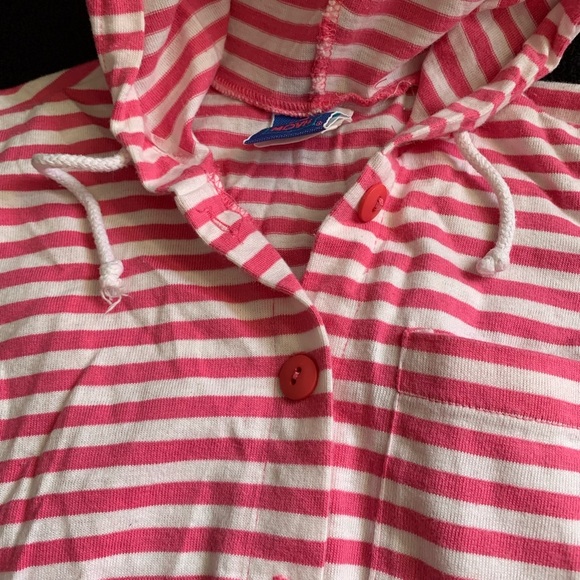 Striped Pink Sleeveless Hoodie for Kids - Picture 6 of 8